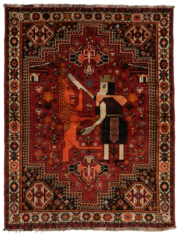 Figural Shiraz rug